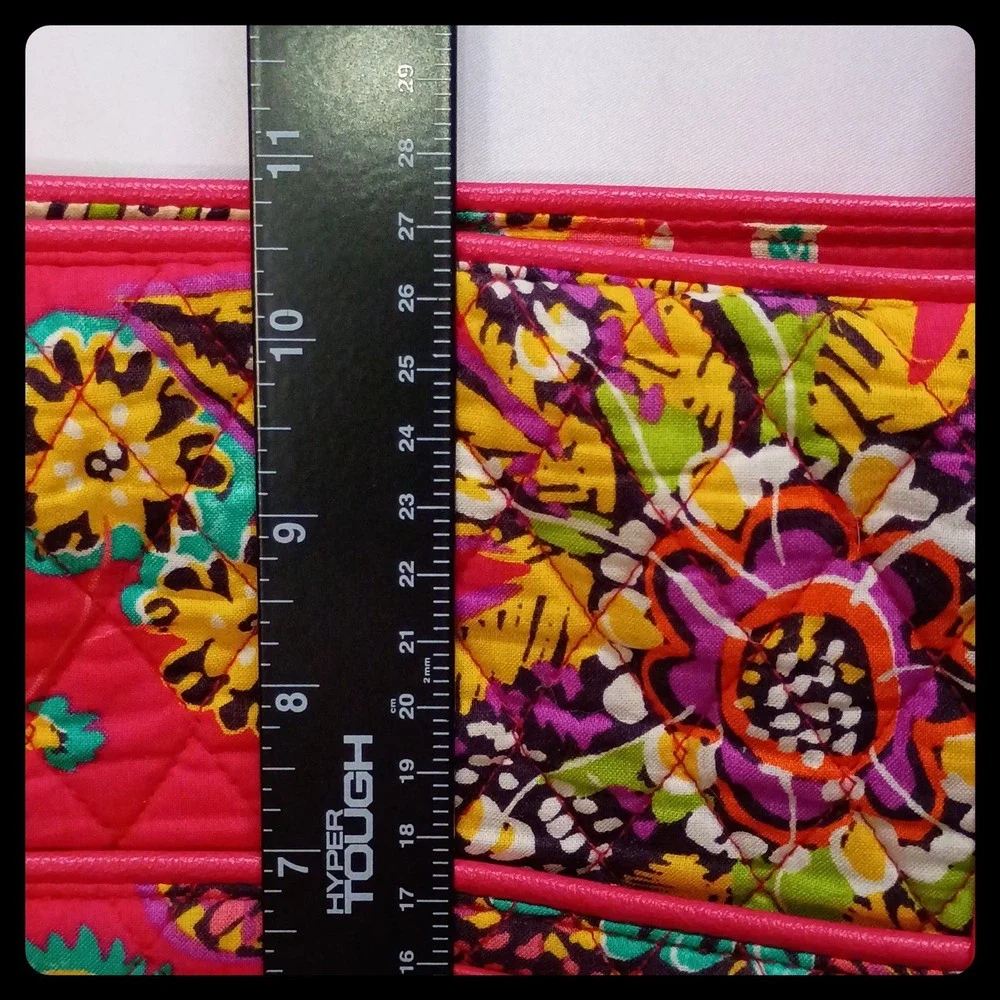 Vera Bradley Tote Bag Women Large Red Multi Floral Quilted Shoulder Handbag